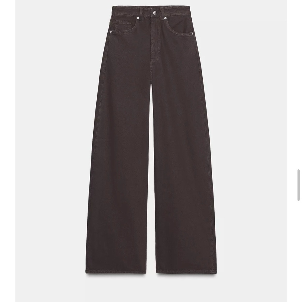 Zara Brown Wide-Leg Jeans
